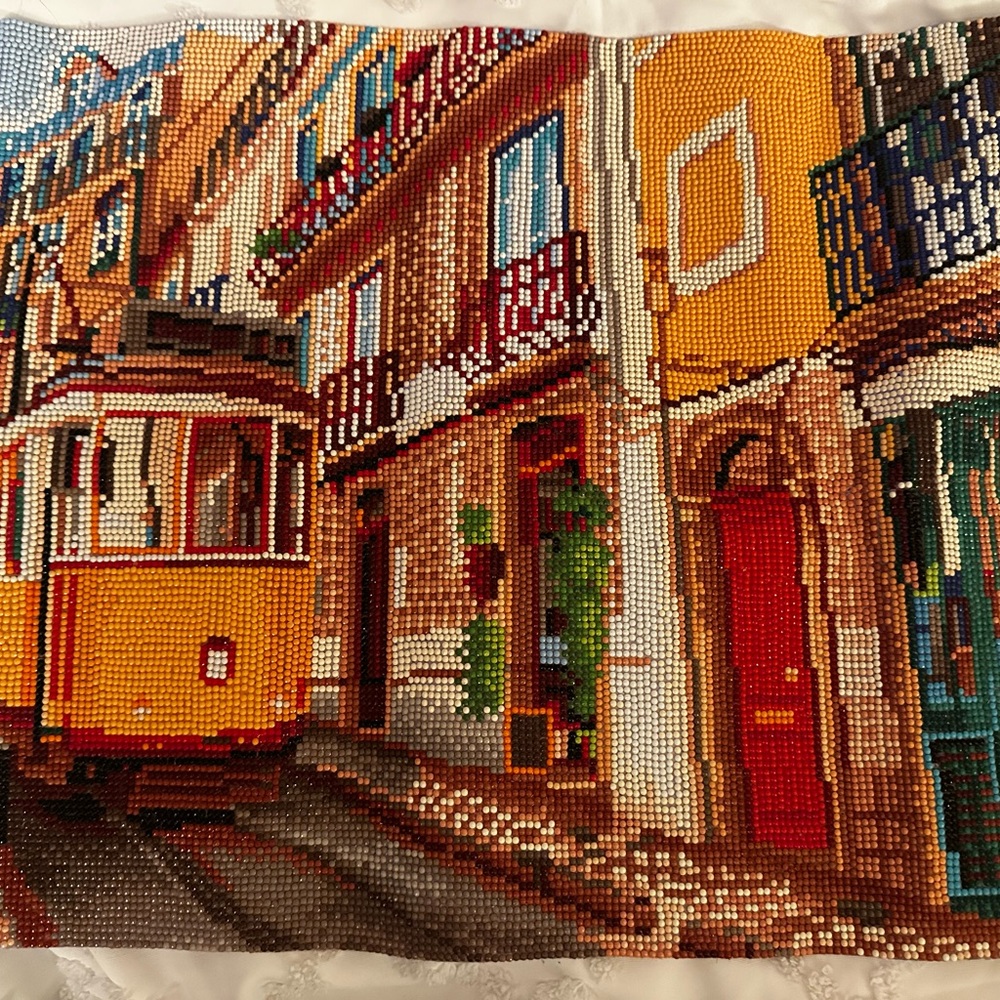 Colorful Cityscape Beaded Wall Art